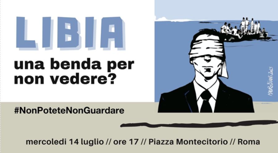 Libia manifestazione montecitorio luglio 2021