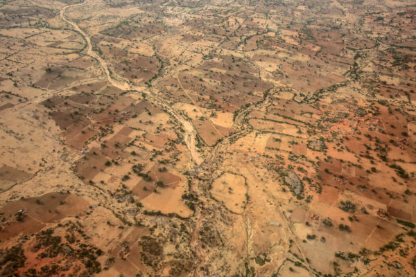 Veduta aerea di un'area afflitta da siccità nel nord-ovest della Nigeria