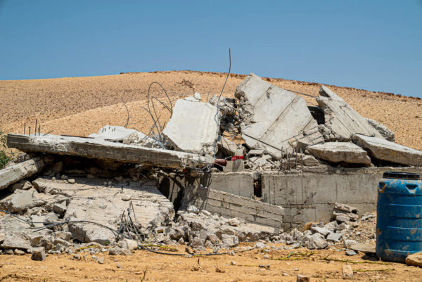 Abitazione distrutta a Al- Markez, Masafer Yatta nei territori palestinesi occupati da israele